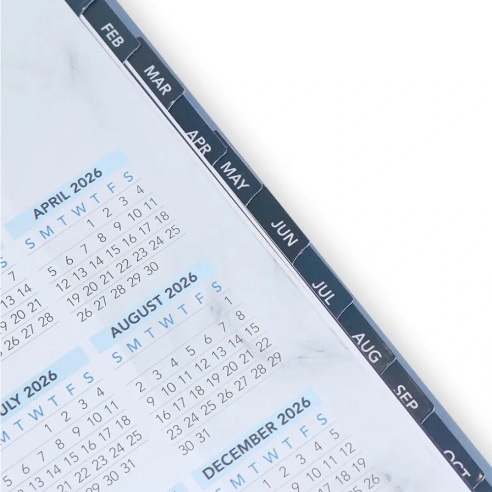 2026 Annual Calendar White Spiral-Bound Calendar 5 Star product woman owned co